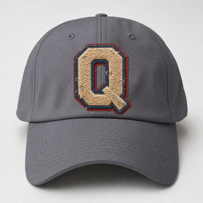 Varsity Chenille Q Monogram Baseball Cap – Grey