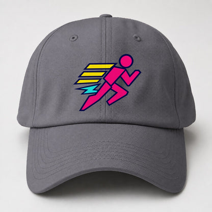 Slab Runner Splash 90S Running Clubs Baseball Cap – Grey