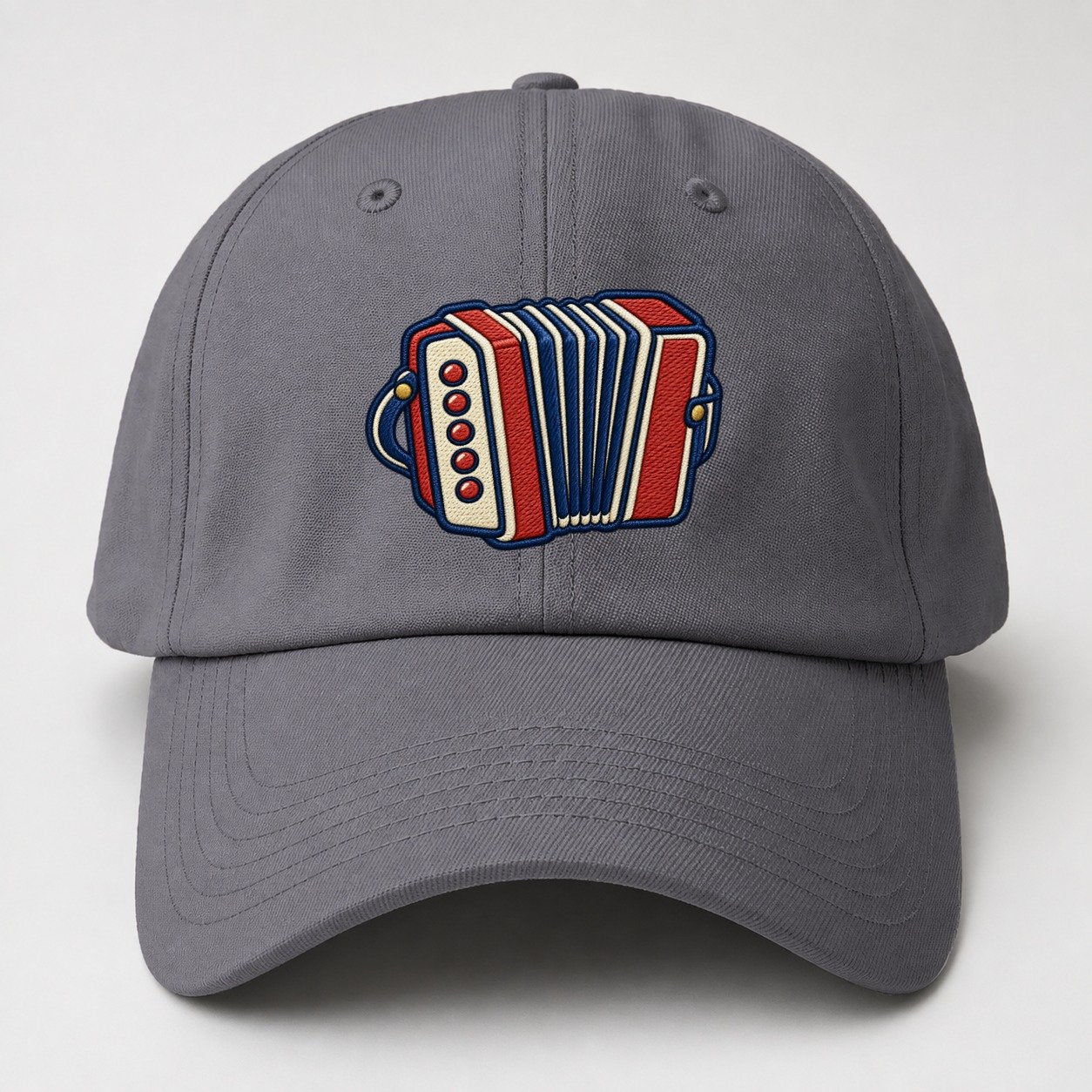 Button Accordion Tiny Solo Marks Baseball Cap – Grey
