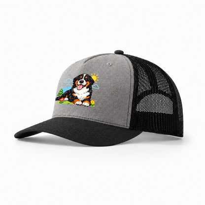 Bernese Mountain Dog Trucker Hat – Grey Black