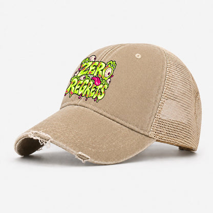 Zero Regrets Crazy Styles Washed Trucker Hat – Khaki