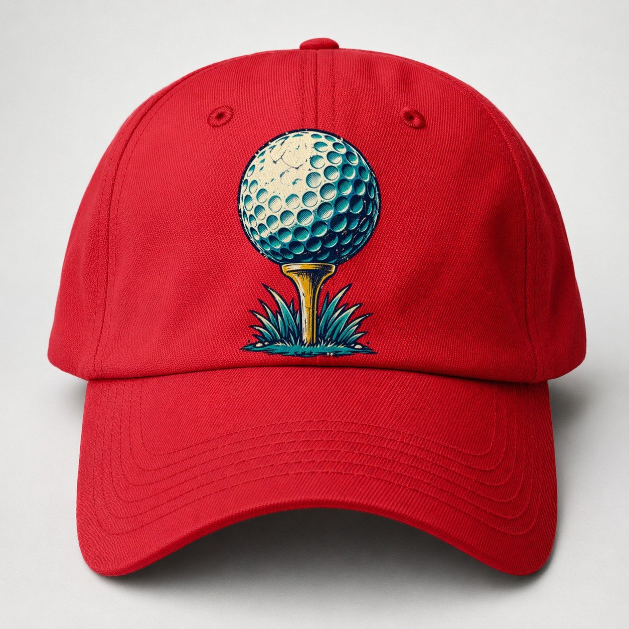 Tee And Ball Mark Golf Life Baseball Cap – Red