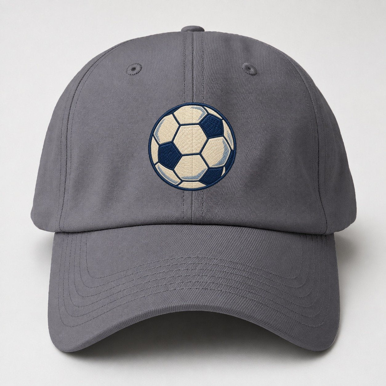Soccer Ball Tiny Solo Marks Baseball Cap – Grey