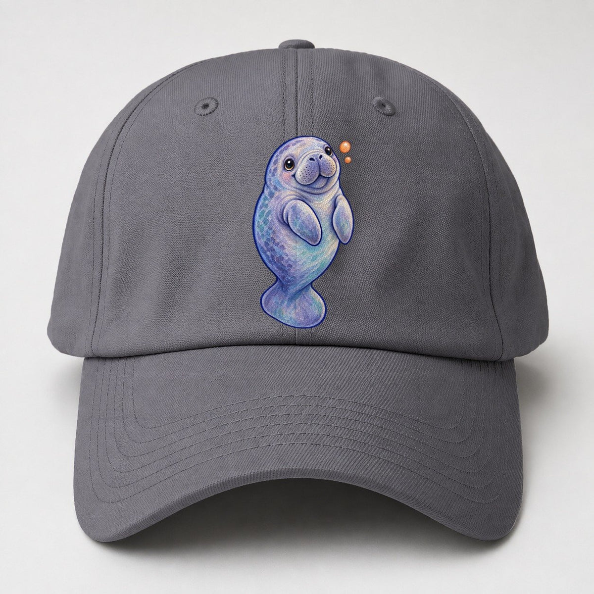Manatee Upward Float Sea Sprite Baseball Cap – Grey
