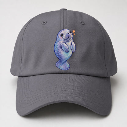 Manatee Upward Float Sea Sprite Baseball Cap – Grey