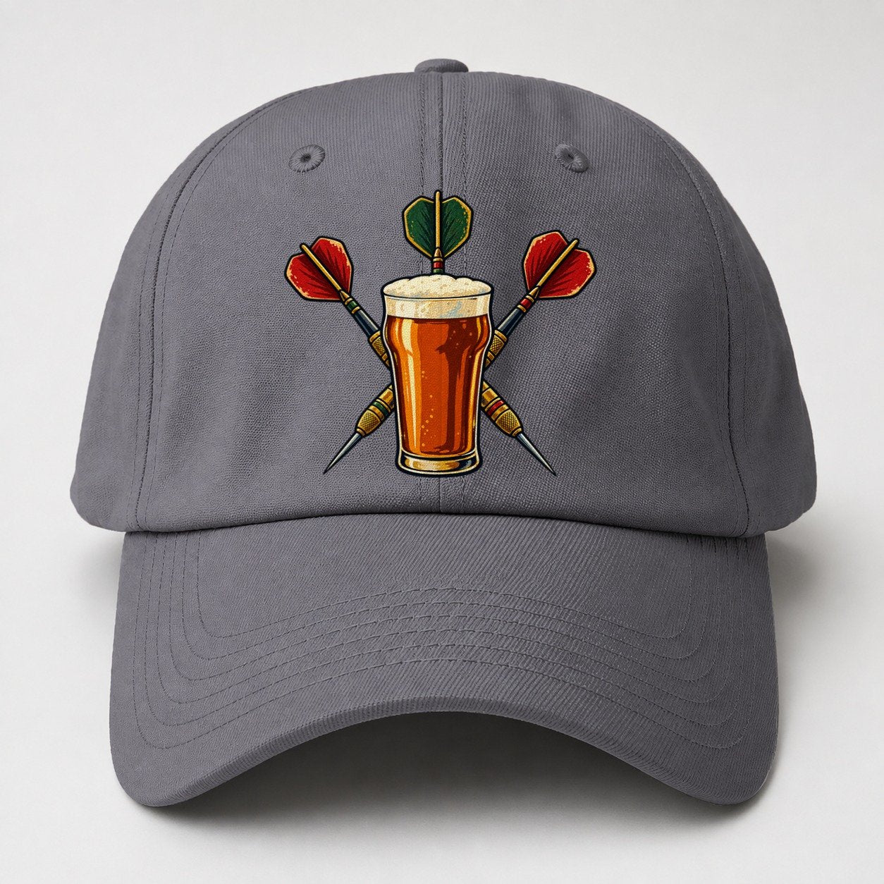 Pub Darts And Unbranded Pint Uk Culture Heritage Baseball Cap – Grey