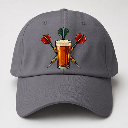 Pub Darts And Unbranded Pint Uk Culture Heritage Baseball Cap – Grey