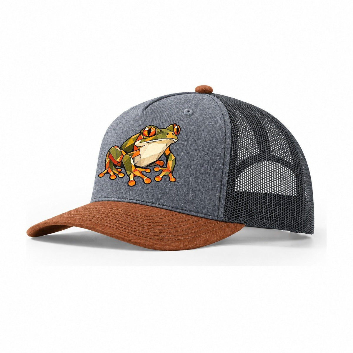 Tree Frog Wildwood Mosaic Trucker Hat – Heather Grey Rust Charcoal