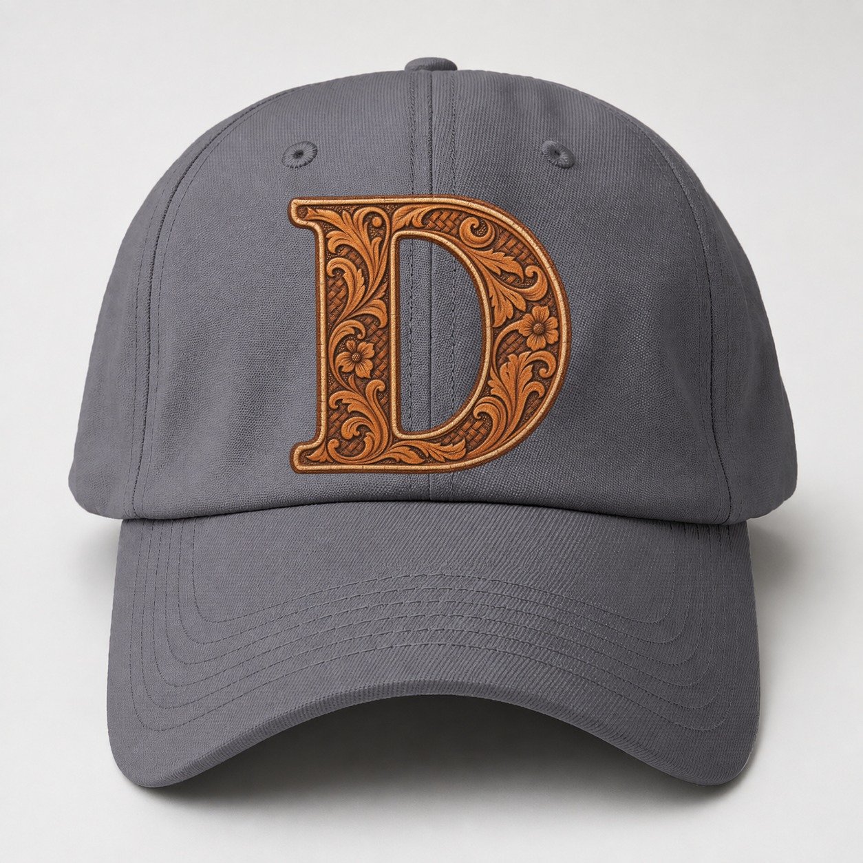Tooled Leather D Monogram Baseball Cap – Grey