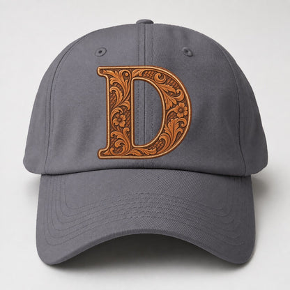 Tooled Leather D Monogram Baseball Cap – Grey