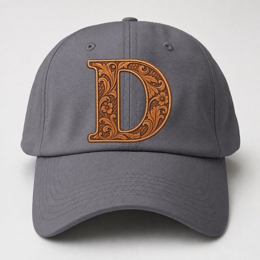 Tooled Leather D Monogram Baseball Cap – Grey
