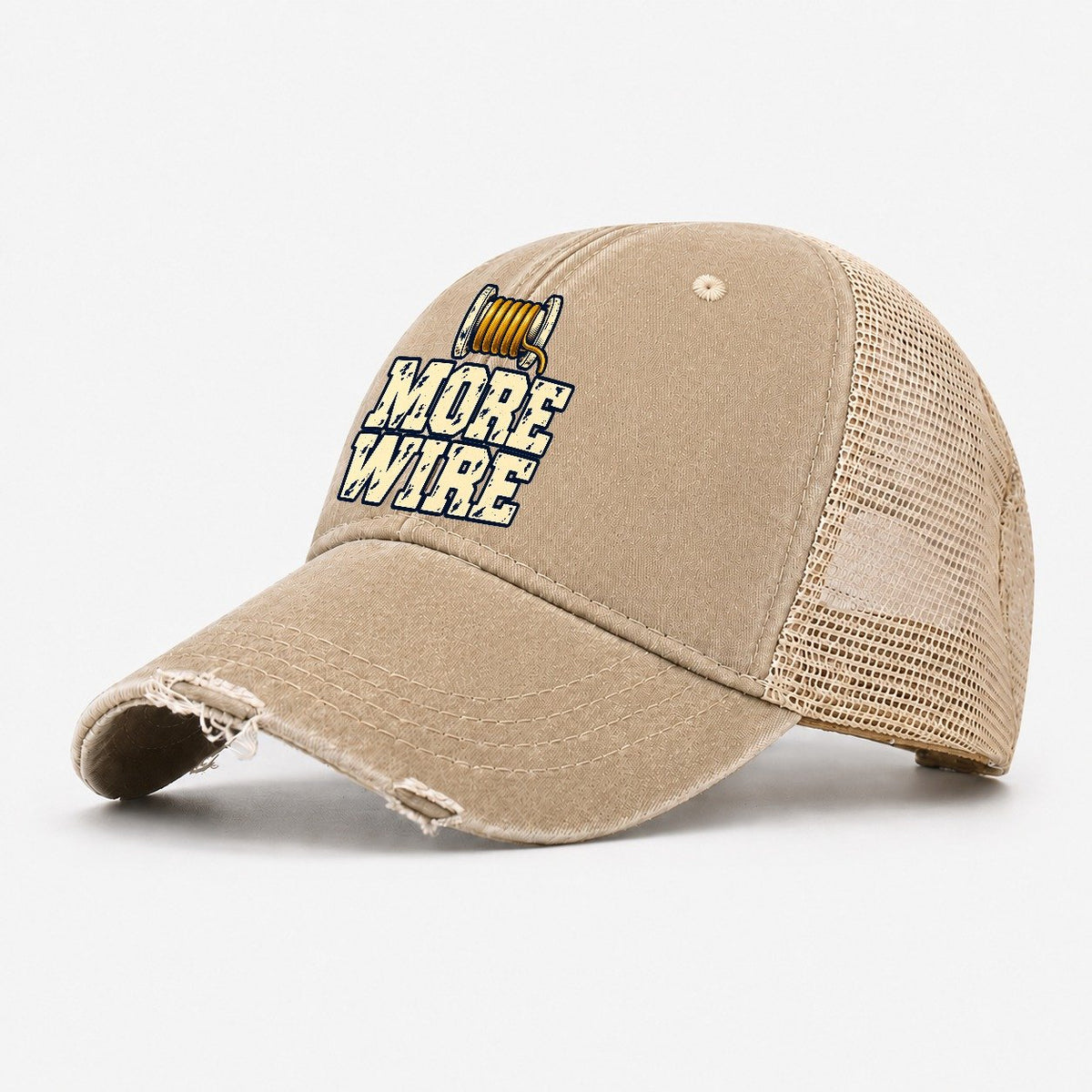 More Wire Amateur Radio Washed Trucker Hat – Khaki