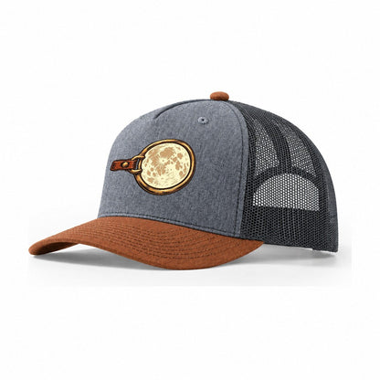 Moonlit Bridle Ring Sundown Familiars Trucker Hat – Heather Grey Rust Charcoal
