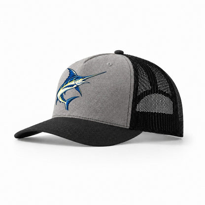Swordfish Blade Fishing Elegant Trucker Hat – Grey Black