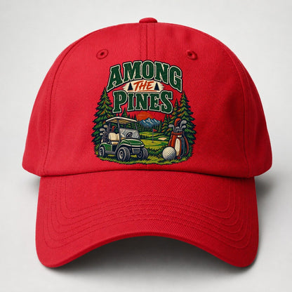 Among The Pines Golf Life Baseball Cap – Red