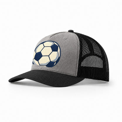 Soccer Ball Tiny Solo Marks Trucker Hat – Grey Black