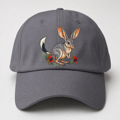 Greater Bilby And Sturt Desert Pea Australia Cultural Icons Baseball Cap – Grey