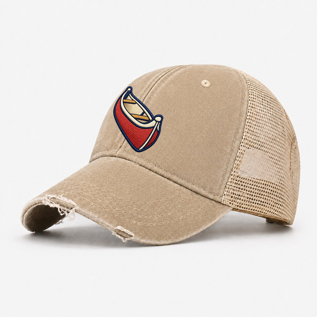 Canoe Tiny Solo Marks Washed Trucker Hat – Khaki