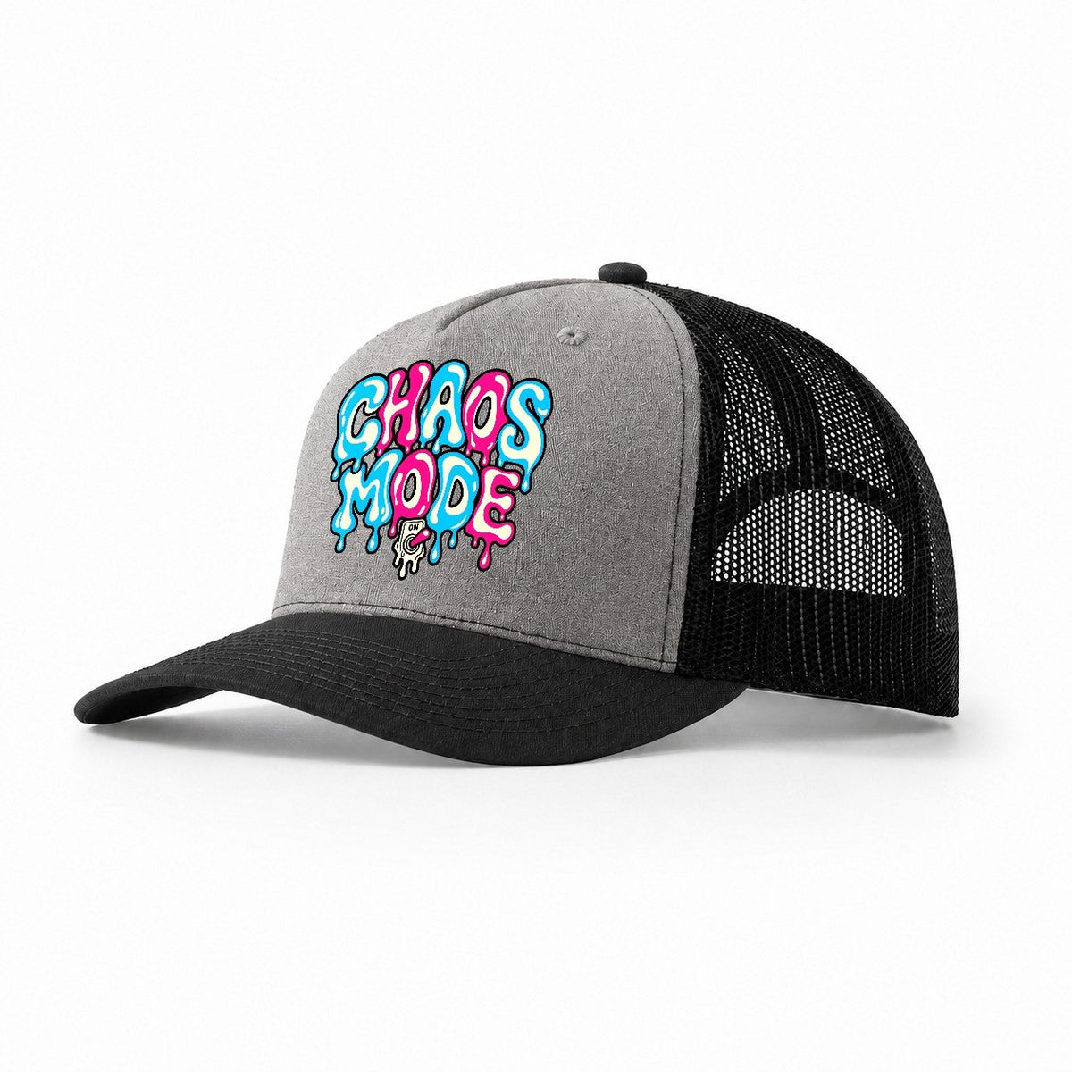 Chaos Mode Crazy Styles Trucker Hat – Grey Black