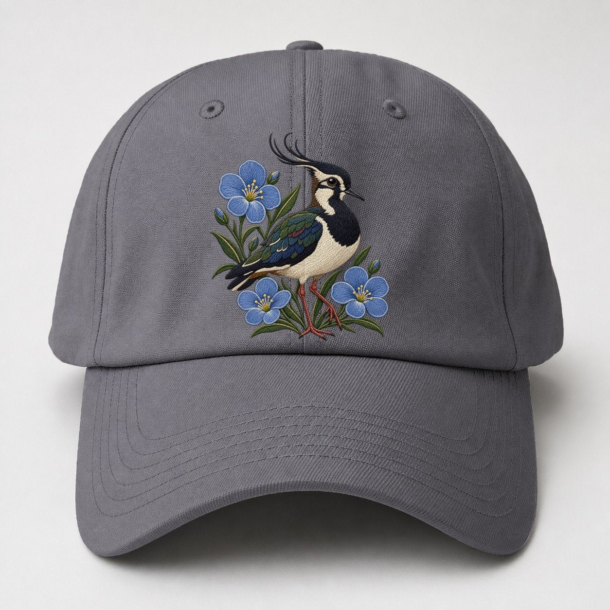 Northern Irish Flax And Lapwing Uk Culture Heritage Baseball Cap – Grey