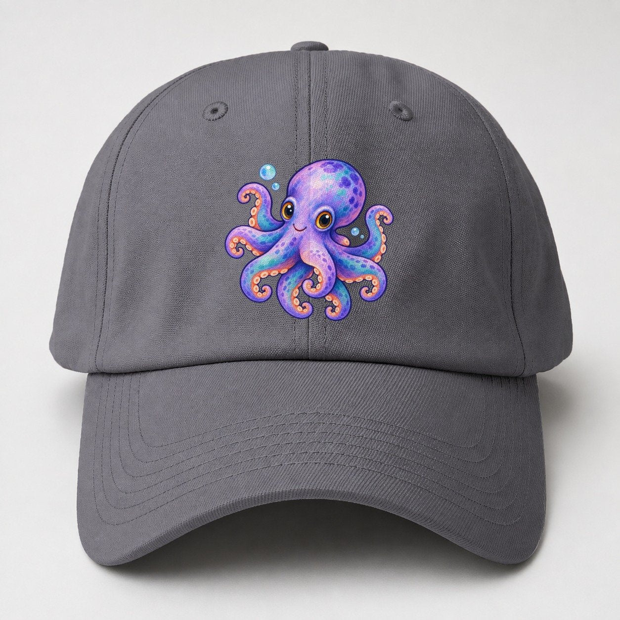 Octopus Playful Pinwheel Sea Sprite Baseball Cap – Grey