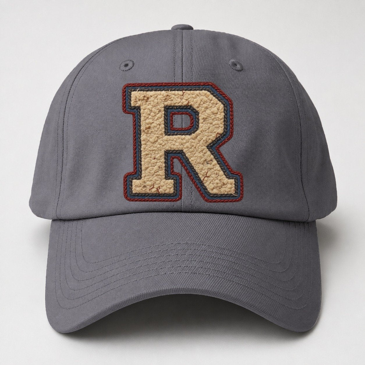 Varsity Chenille R Monogram Baseball Cap – Grey