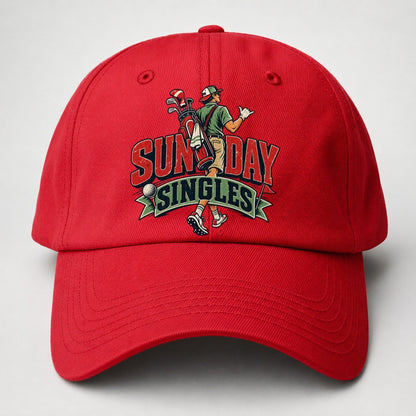 Sunday Singles Golf Life Baseball Cap – Red