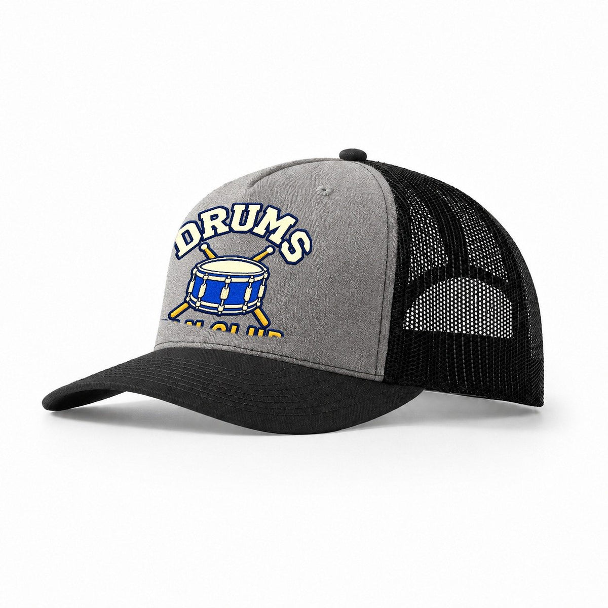 Drums Fan Club Trucker Hat – Grey Black