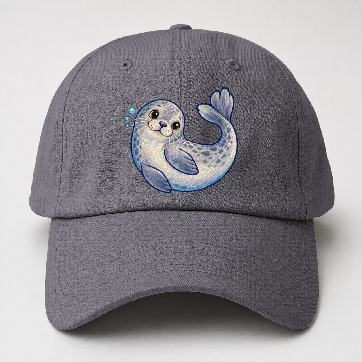 Seal Side Roll Sea Sprite Baseball Cap – Grey