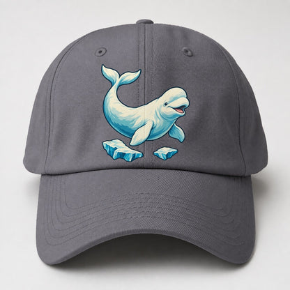 Beluga Whale And Floating Ice Canada Cultural Icons Baseball Cap – Grey