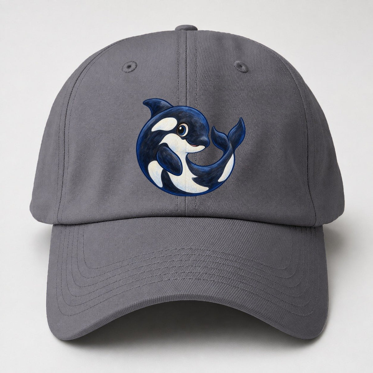 Orca Moon Curl Sea Sprite Baseball Cap – Grey
