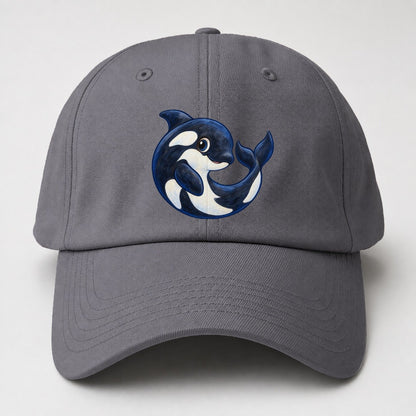 Orca Moon Curl Sea Sprite Baseball Cap – Grey