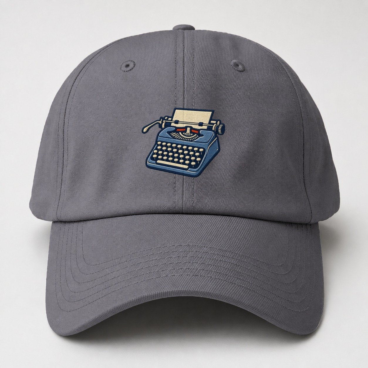 Manual Typewriter Tiny Solo Marks Baseball Cap – Grey