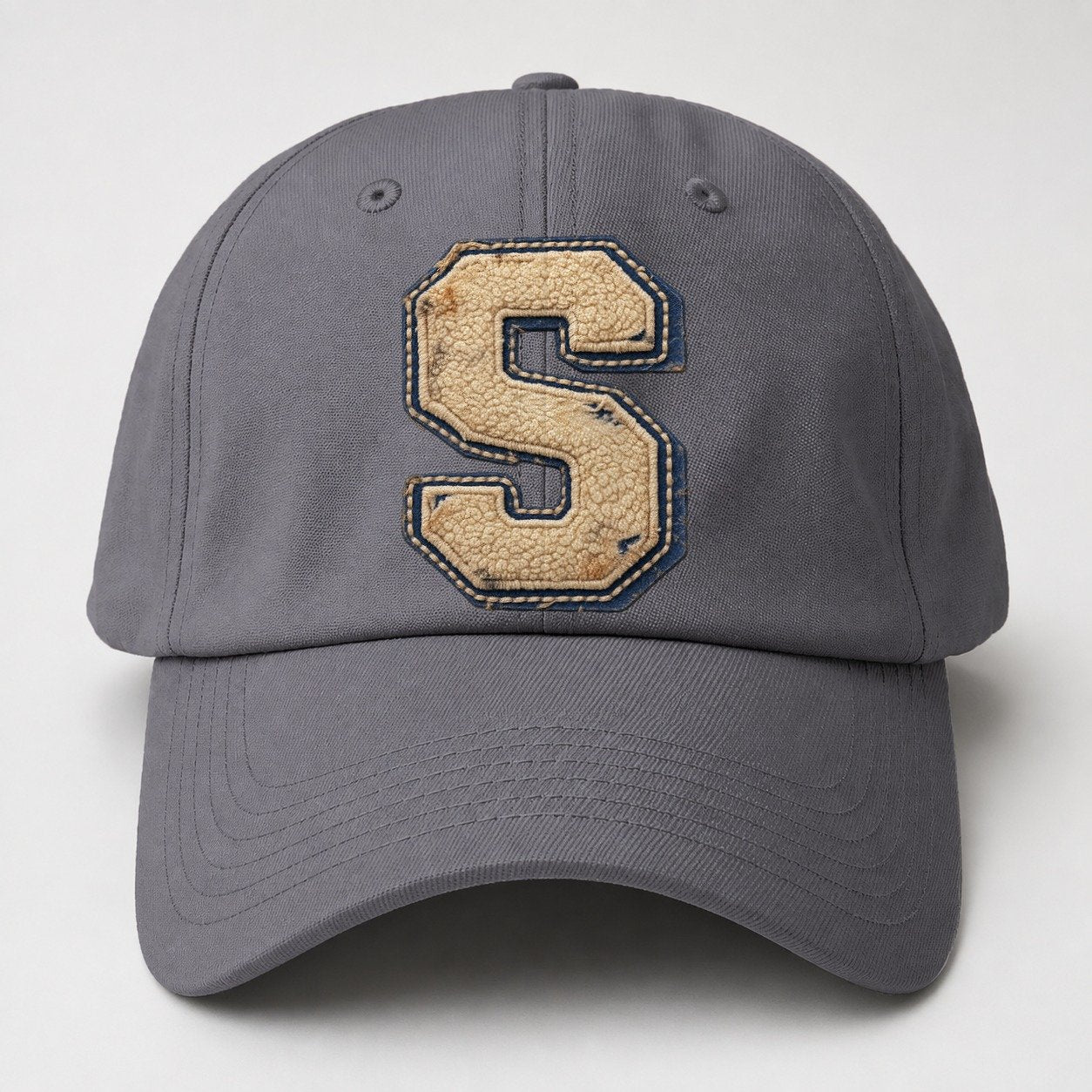 Varsity Chenille S Monogram Baseball Cap – Grey