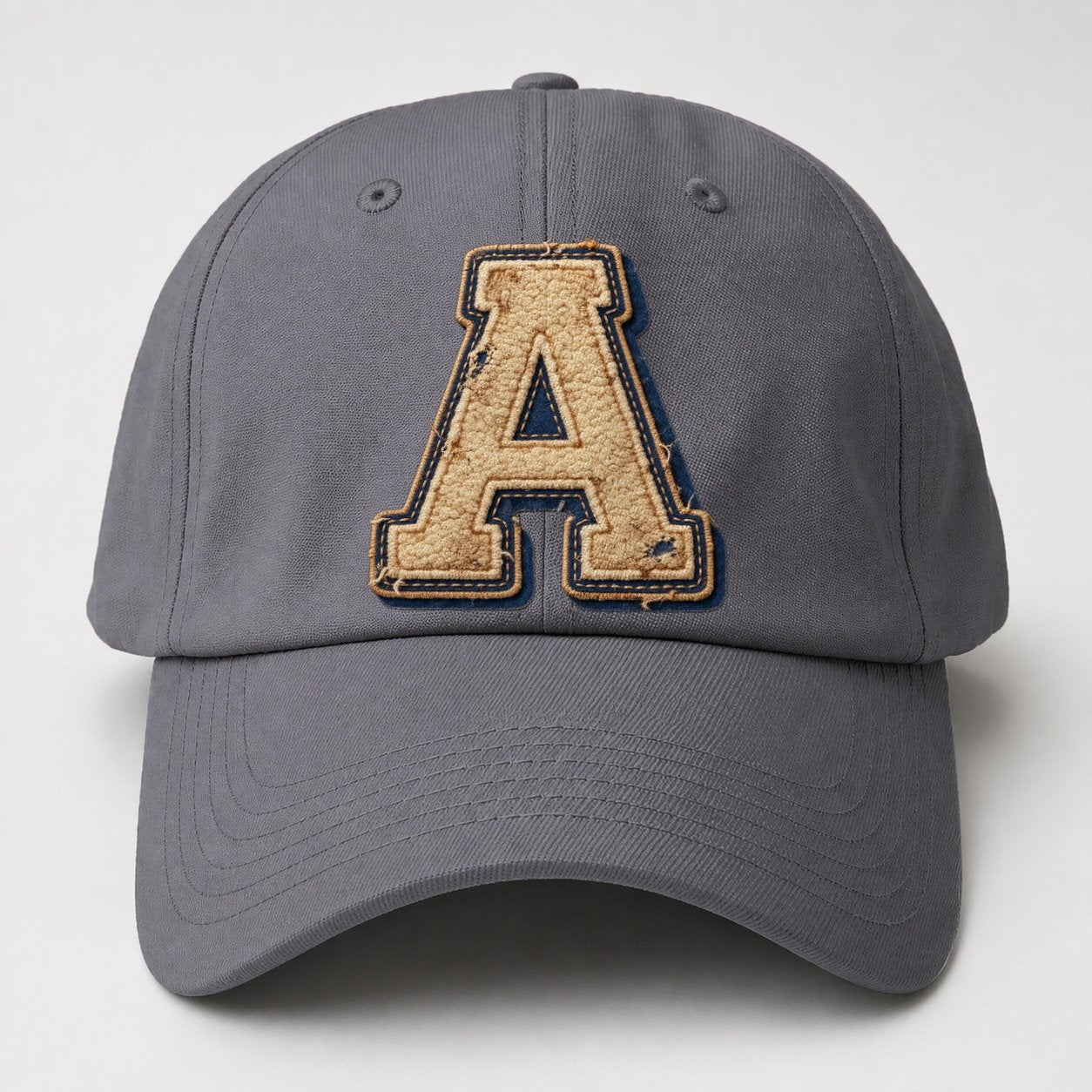 Varsity Chenille A Monogram Baseball Cap – Grey