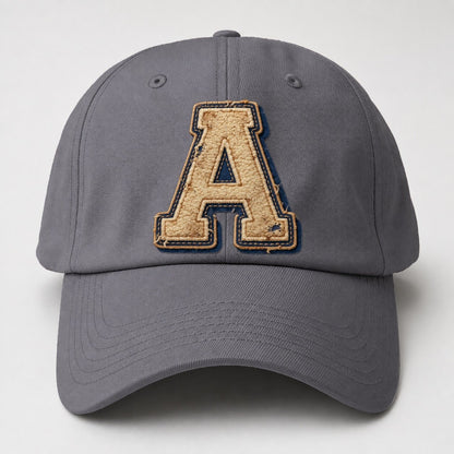 Varsity Chenille A Monogram Baseball Cap – Grey