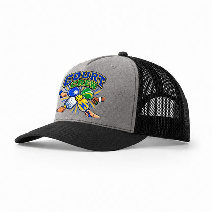 Court Crew Pickleball Life Trucker Hat – Grey Black