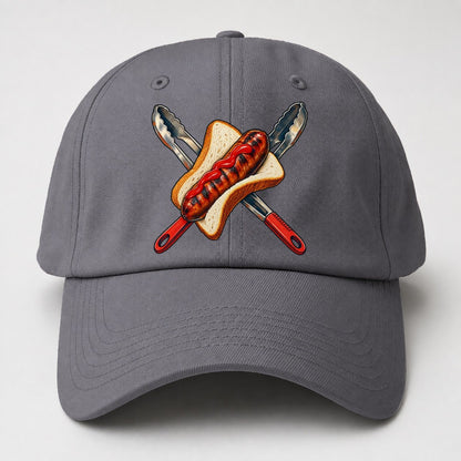 Sausage Sizzle Bread And Tongs Australia Cultural Icons Baseball Cap – Grey