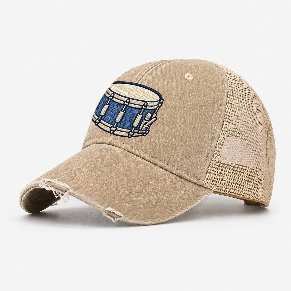 Snare Drum Tiny Solo Marks Washed Trucker Hat – Khaki
