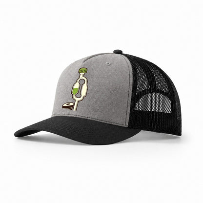 Airlock And Stopper Study Homebrewing Trucker Hat – Grey Black