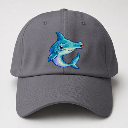 Hammerhead Shark Crescent Turn Sea Sprite Baseball Cap – Grey