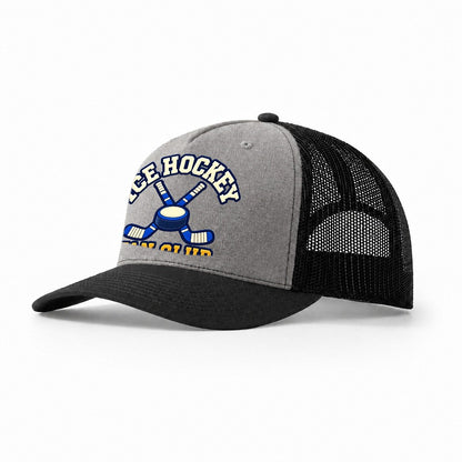 Ice Hockey Fan Club Trucker Hat – Grey Black