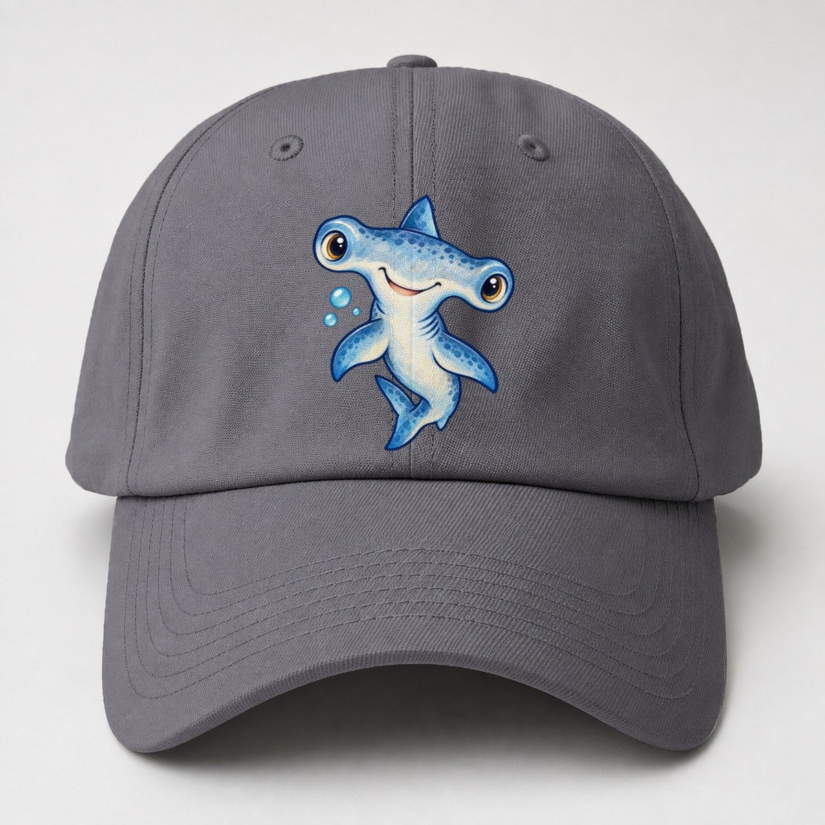 Hammerhead Shark Curious Tilt Sea Sprite Baseball Cap – Grey