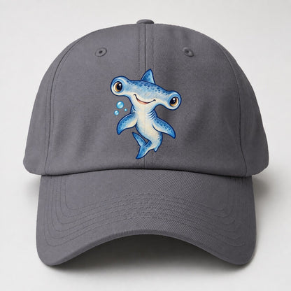 Hammerhead Shark Curious Tilt Sea Sprite Baseball Cap – Grey