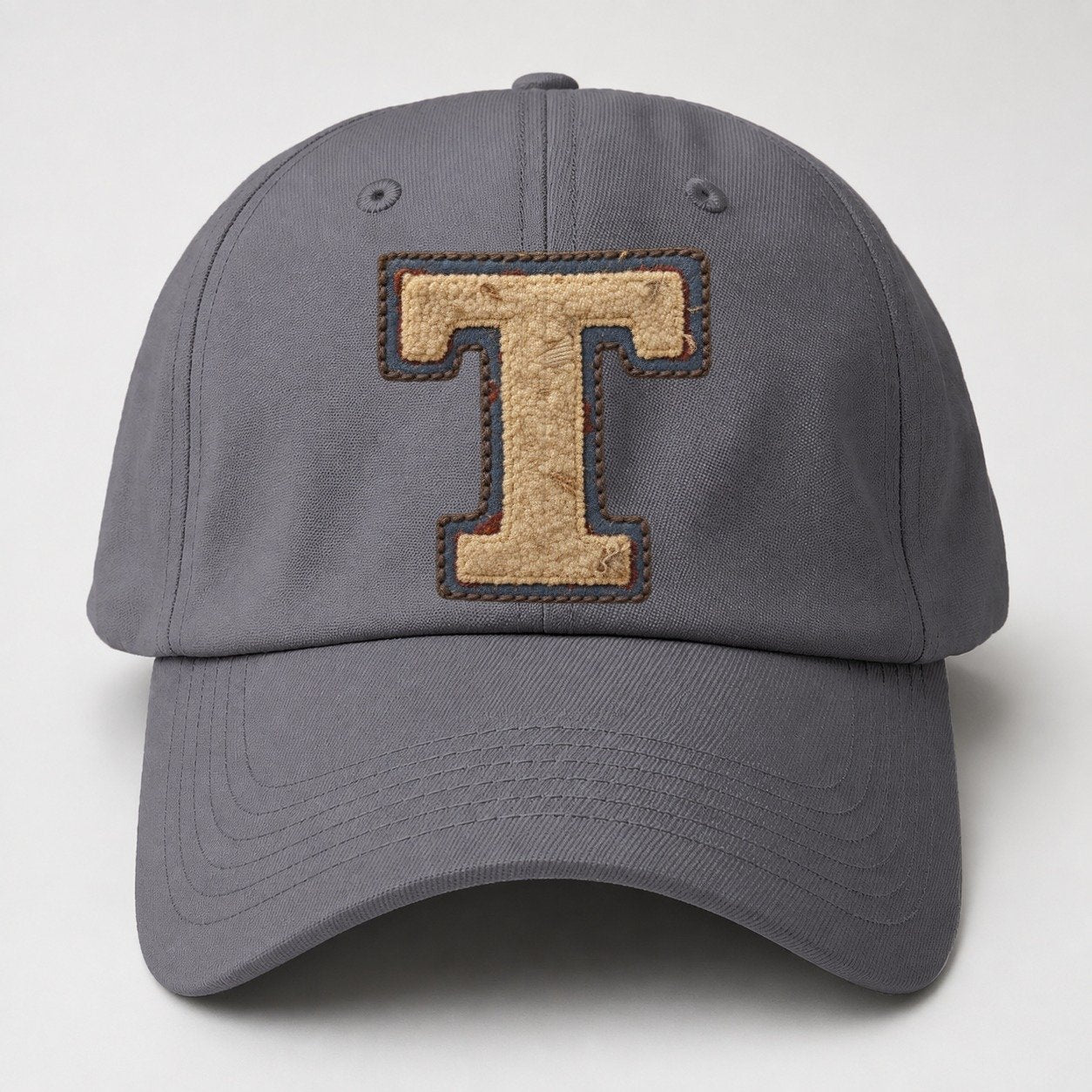 Varsity Chenille T Monogram Baseball Cap – Grey