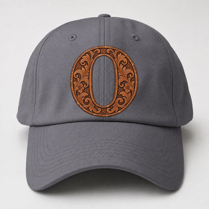 Tooled Leather O Monogram Baseball Cap – Grey