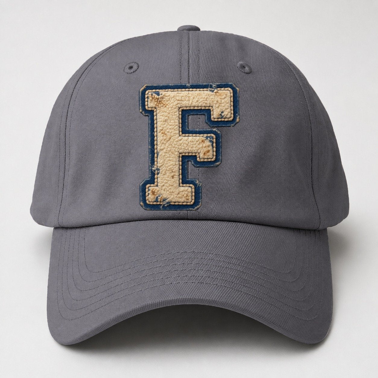 Varsity Chenille F Monogram Baseball Cap – Grey