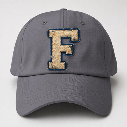 Varsity Chenille F Monogram Baseball Cap – Grey