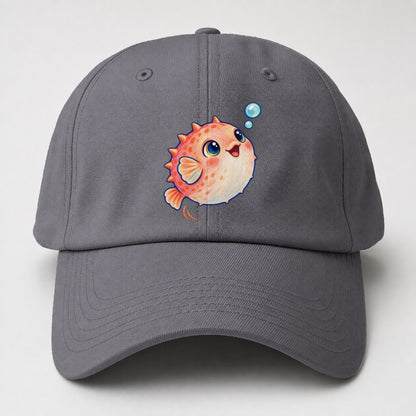 Pufferfish Bubble Bounce Sea Sprite Baseball Cap – Grey