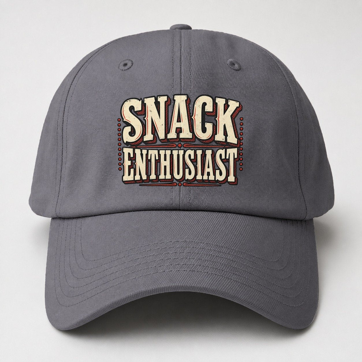 Snack Enthusiast American Wit Baseball Cap – Grey
